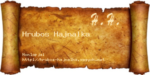 Hrubos Hajnalka névjegykártya